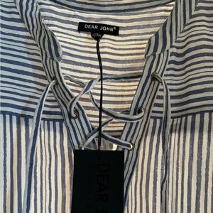 NWT Dear John stripped blue & white dress